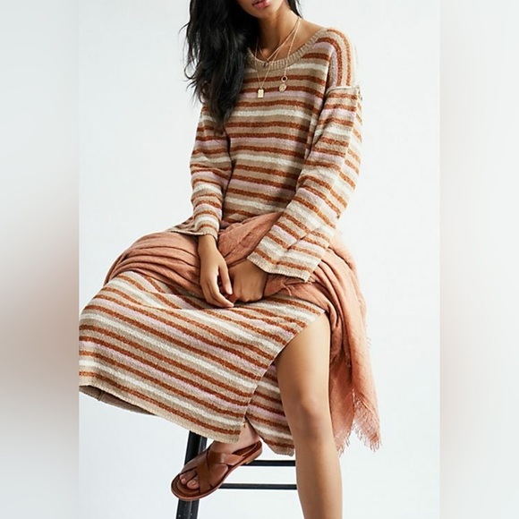 Free People Dresses & Skirts - FREE PEOPLE BEACH TOES IN THE SAND MAXI SWEATER TUNIC DRESS XS